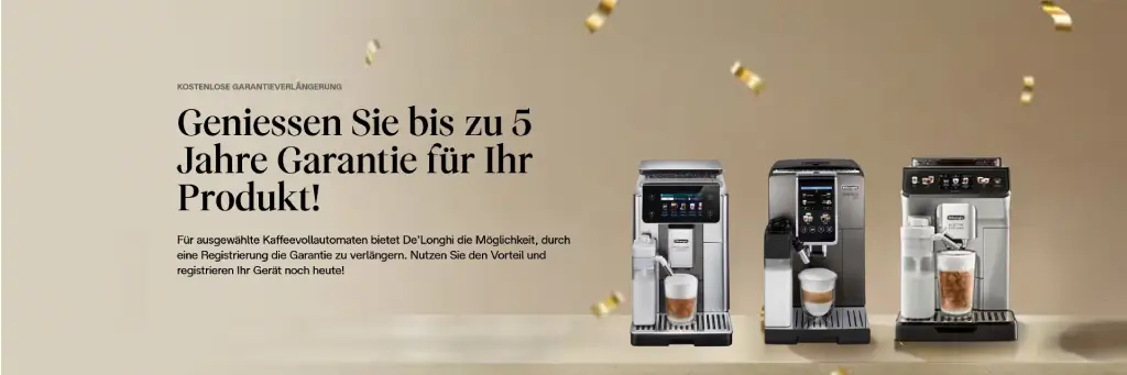 Delonghi Garantieverlängerung bis 5 Jahre